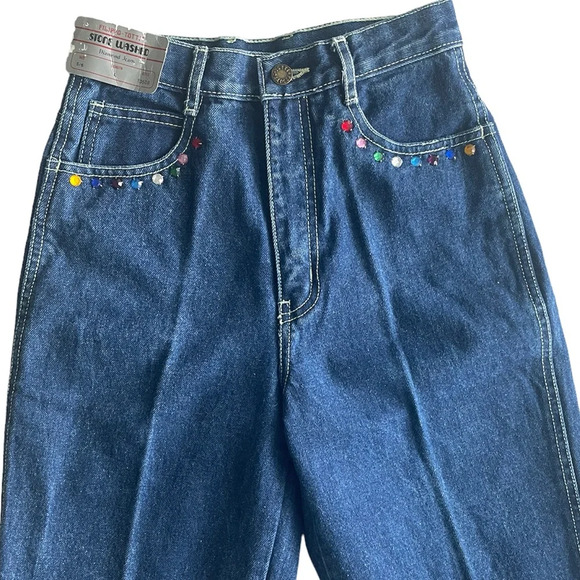 Vintage 80s Filippo Totti High waisted Dark Blue Jeans Size 5 - Picture 3 of 9